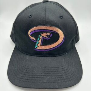 Arizona Diamondbacks Hat One Size Flat‎ Bill Snapback Black Graphic Logo MLB